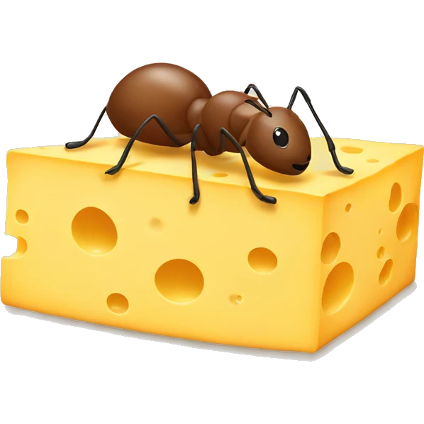 ant swimming in cheese emoji