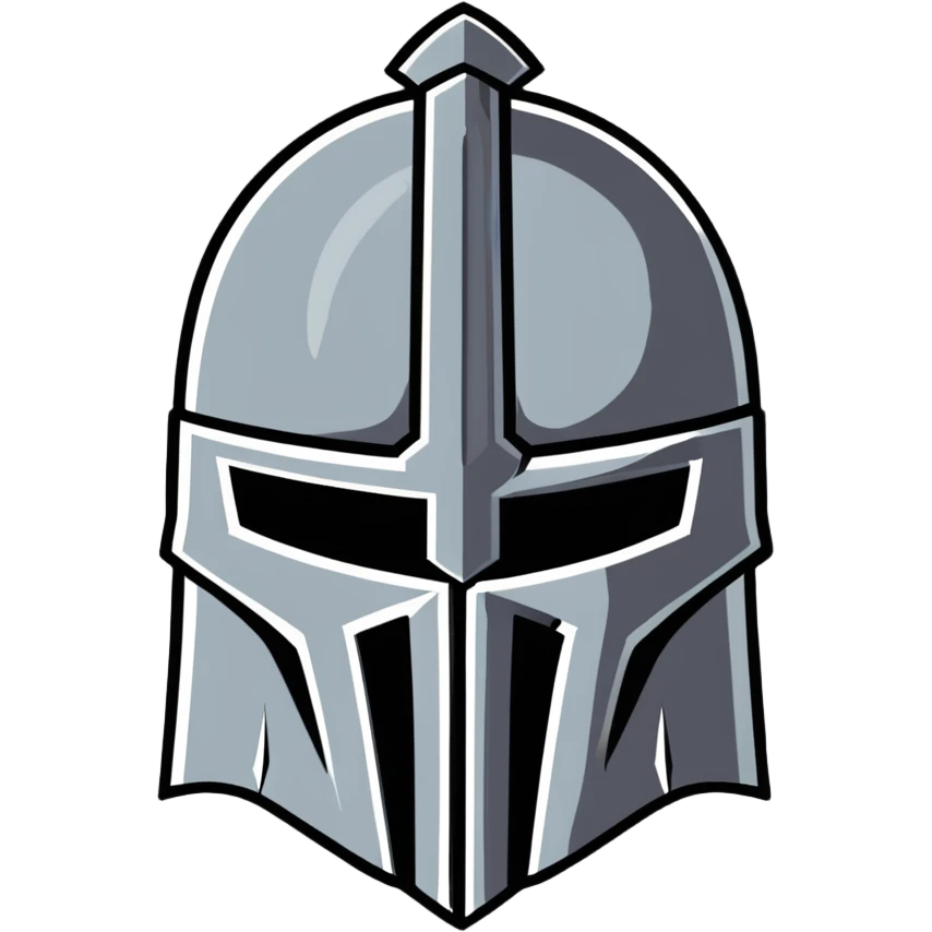 Battle-worn crusader helmet with light rust and historical details emoji