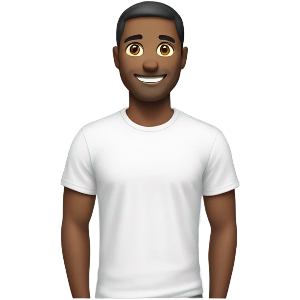 smiling man in white t shirt emoji