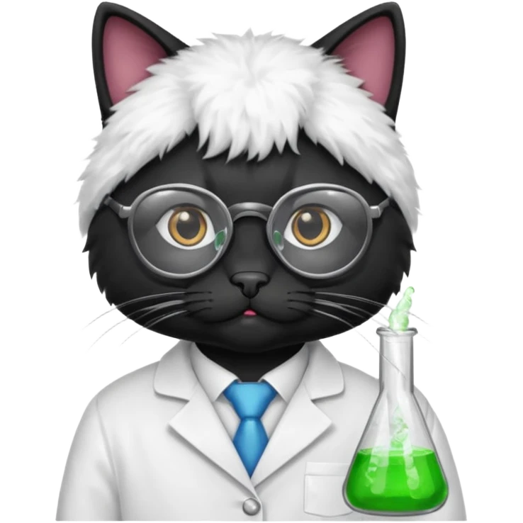 black Chemist cat emoji