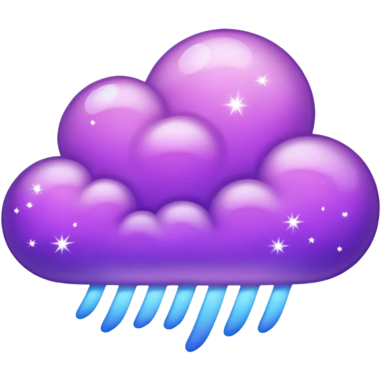 A glowing purple cloud with subtle sparkles around it. emoji