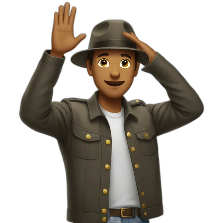 man giving hat salute emoji