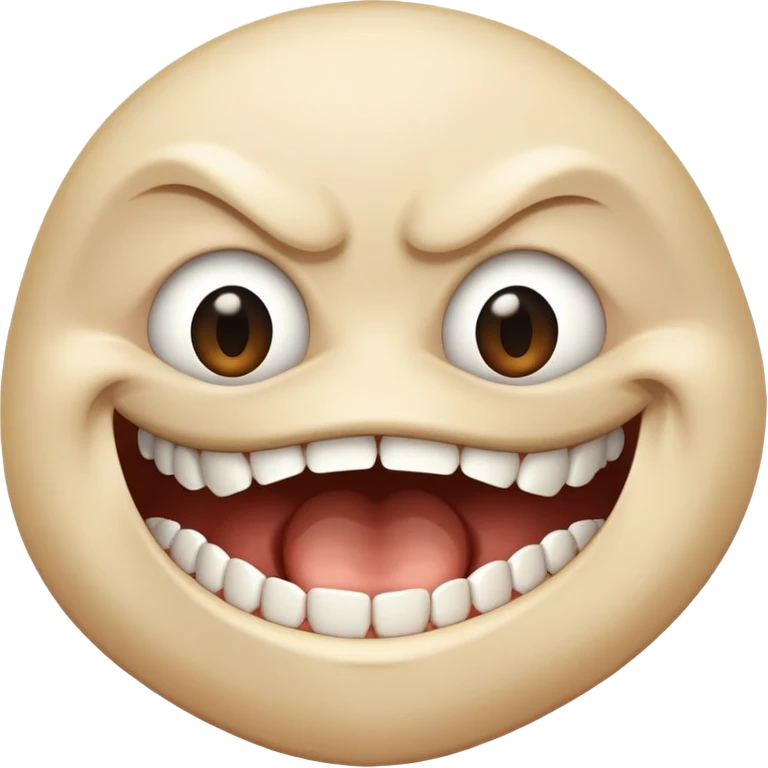 Biting teeth with one eye open wide and one slighty open  emoji