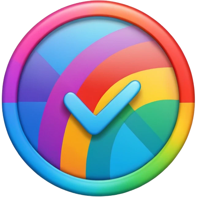 rainbow check mark inside a circle emoji