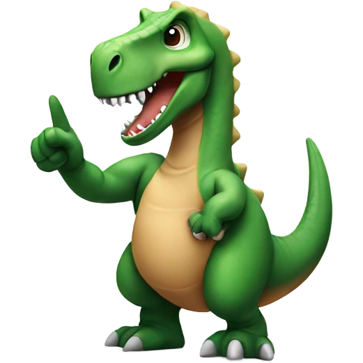 Dinosaur with middle finger up emoji