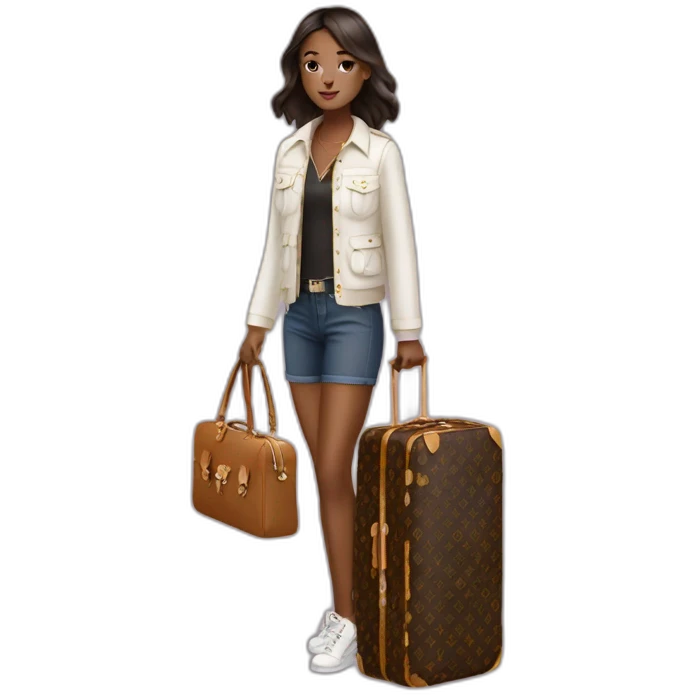 Travel girl with louis vuitton bag emoji