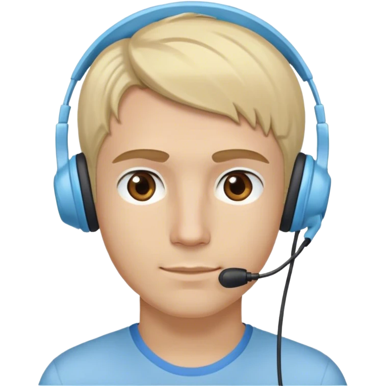 kind of blond guy with brown eyes wearing light blue headset g733 emoji