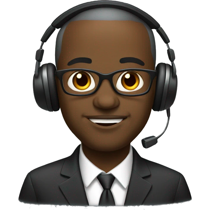 Black dad political professor with headphones emoji