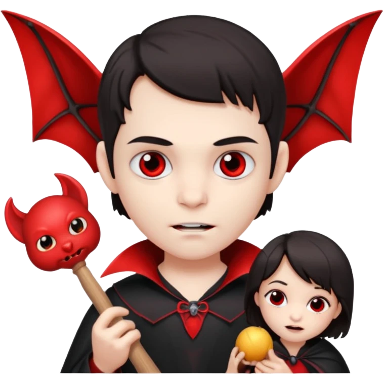 vampire child with toy bat  emoji