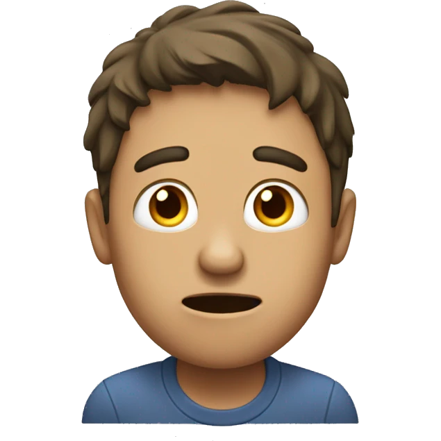 a person reluctant to do any change in his live , very upset emoji