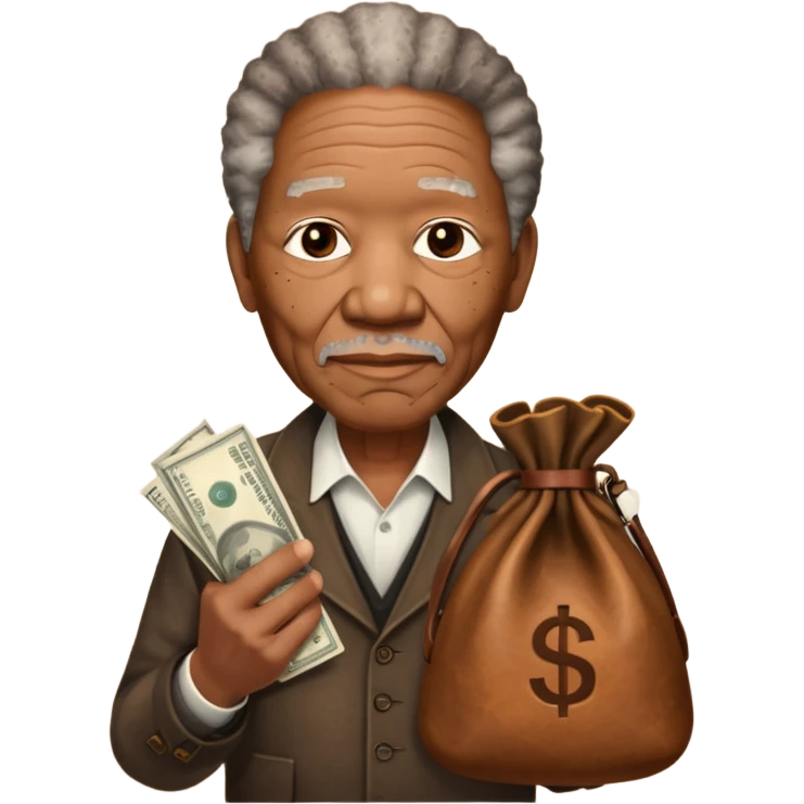 morgan freeman holding money bag emoji