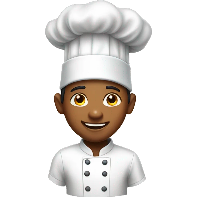 happy boy in chef costume have indian skin emoji