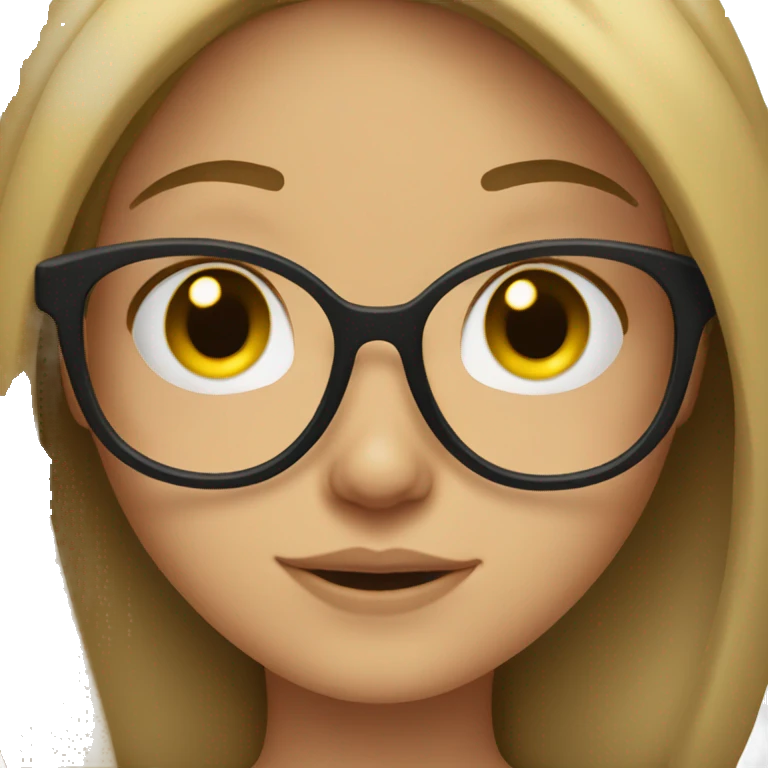 girl with glasses and blondish brown hair emoji