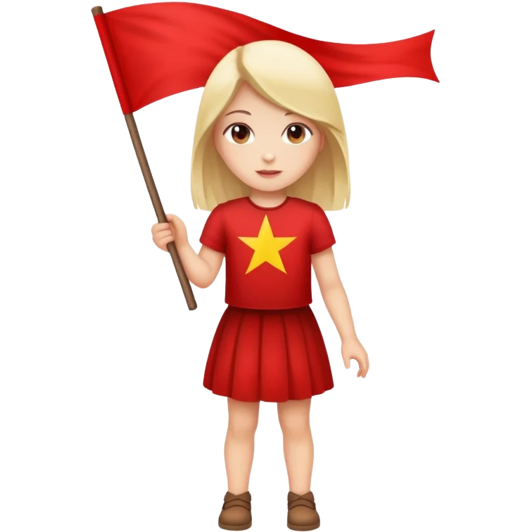 girl holding red flag emoji