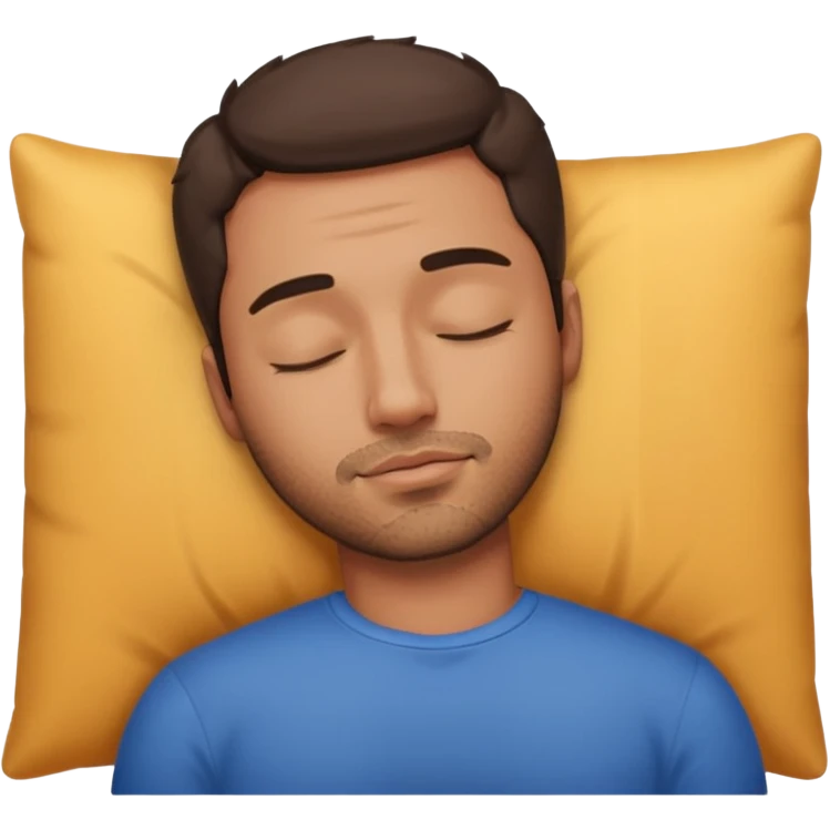 sleeping man with out pillow emoji