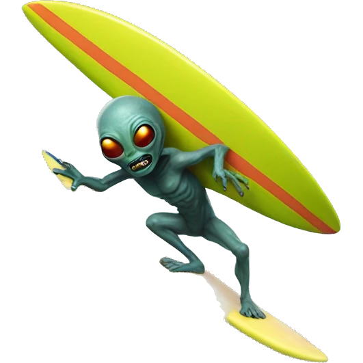 alien surfing emoji