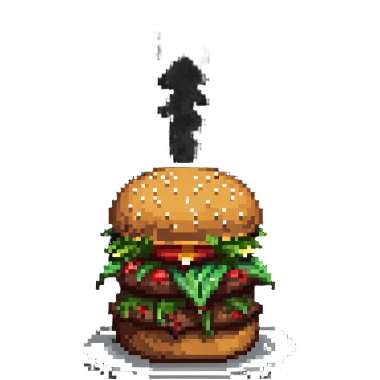 hamburger with steam rising emoji