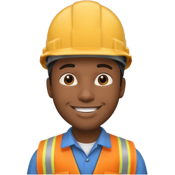 black male in hard hat emoji