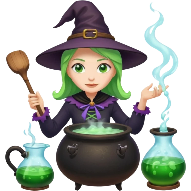 green witch cooking potion emoji