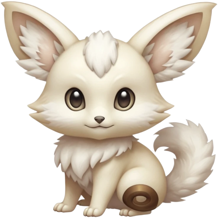 White soft romantic vintage antique divine beautiful elegant pretty precious cute young youthful  Fakémon-Pokémon-hybrid-creature emoji