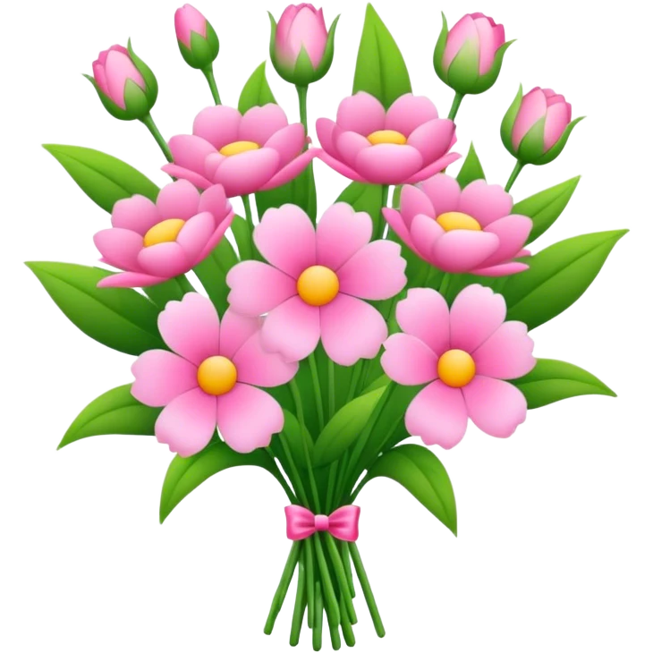 Pink flowers bouquet  emoji