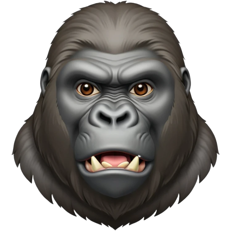 Silverback gorilla, powerful expression, detailed great ape face, realistic primate portrait emoji