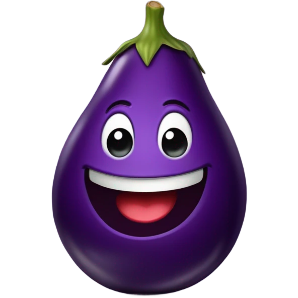 Eggplant laughing emoji