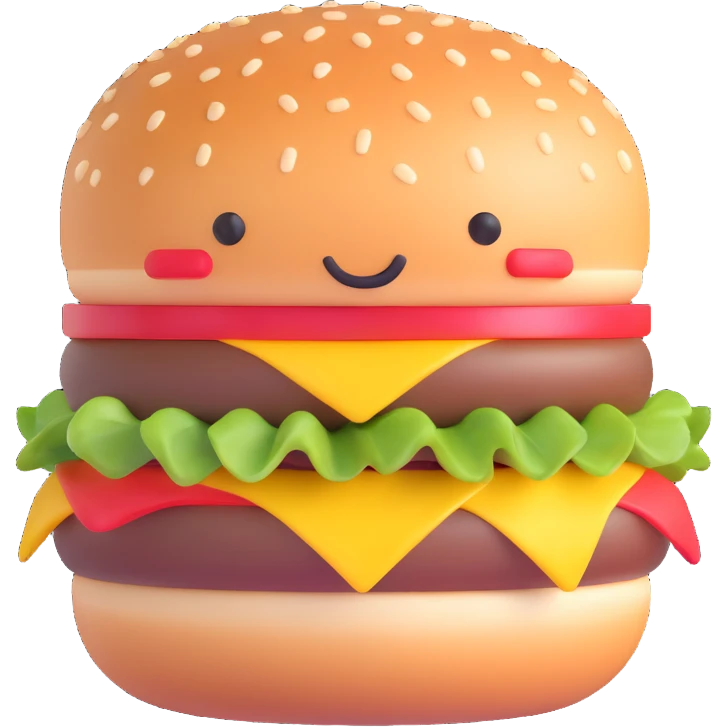 可爱的小汉堡拟人，超级软萌可爱 emoji