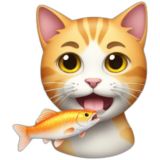 cat eating fish emoji