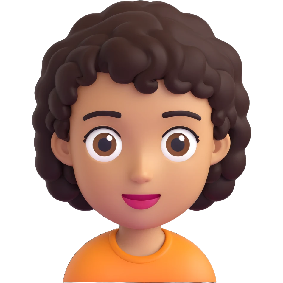 character emoji with tan skin and short black curly hair emoji
