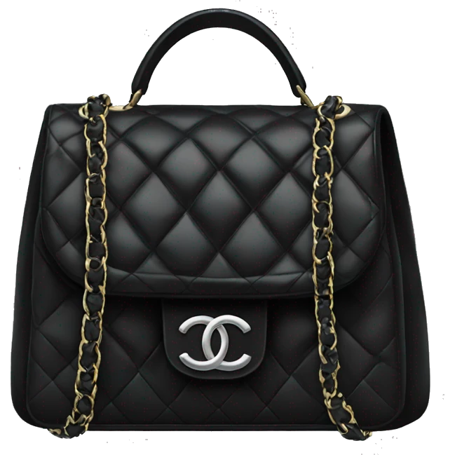black chanel bag emoji