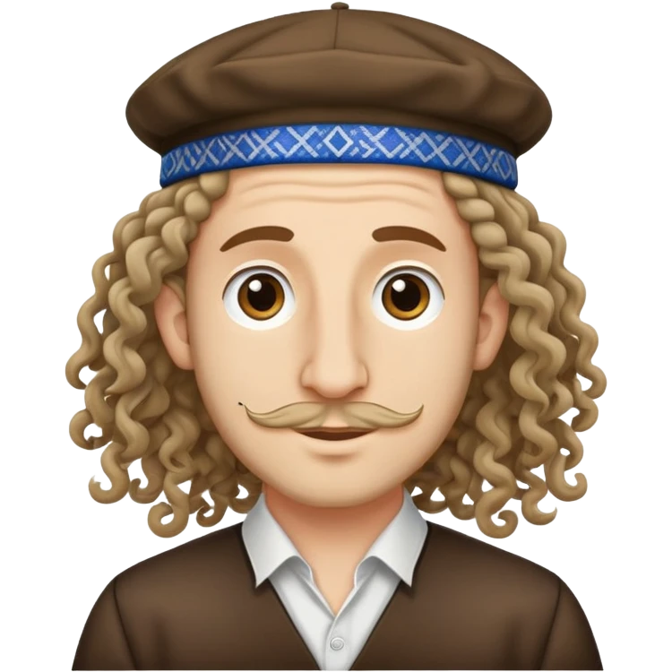 yarmulke, two long curly hair strands, big nose emoji