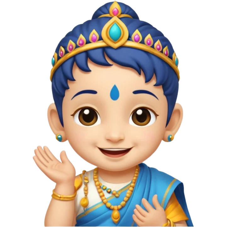 Naughty baby krisna winking  emoji