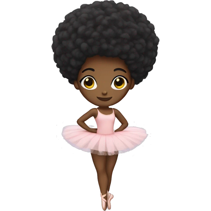 black ballerina with afro  emoji