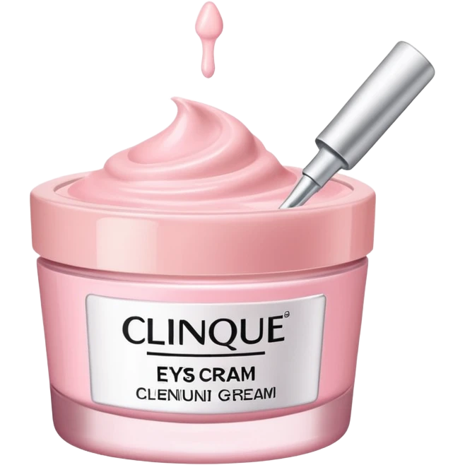 Light pink small Clinique tub with eye cream emoji