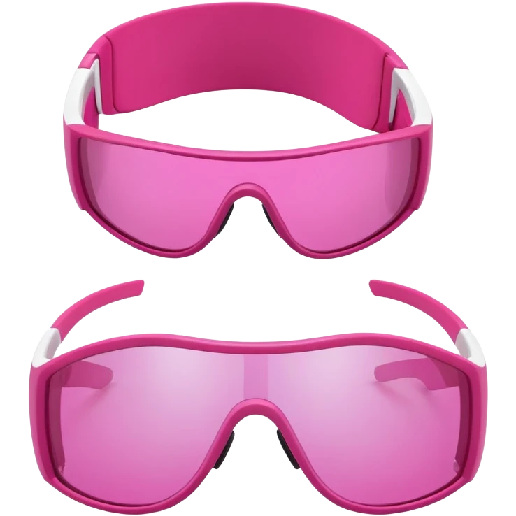 sporty pink shield visor sunglasses with robust thick frame, athletic design, substantial build, one-piece lens emoji