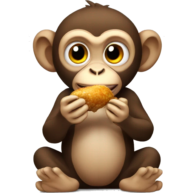Monkey eating chicken emoji