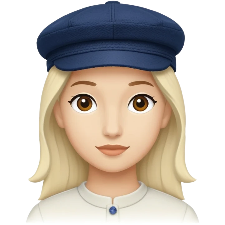 a floating Navy blue Brixton fiddler cap hat emoji