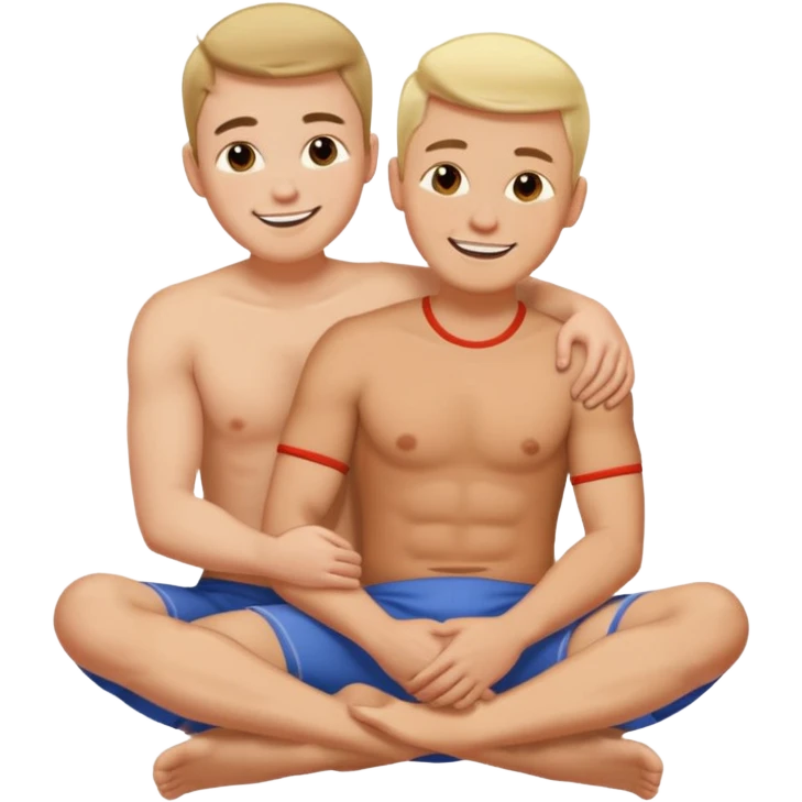 Gay man straddling another gay man’s lap emoji