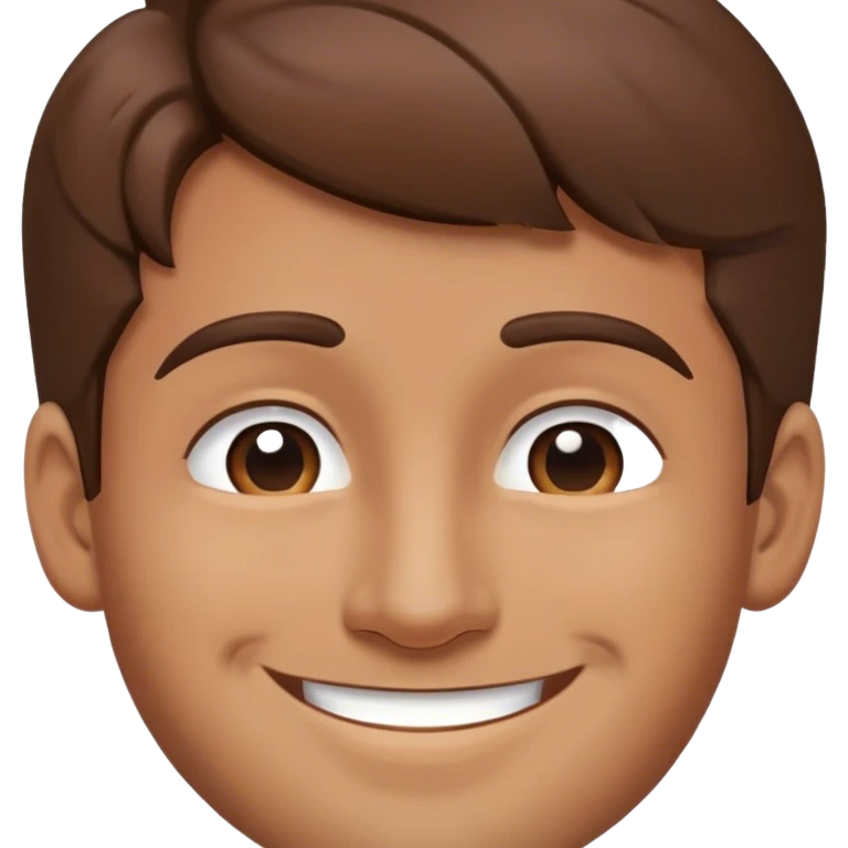  Man with brown hair smiling emoji
