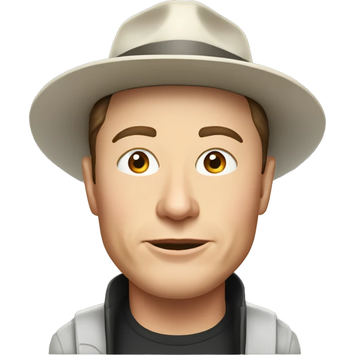 elon musk with a hat emoji