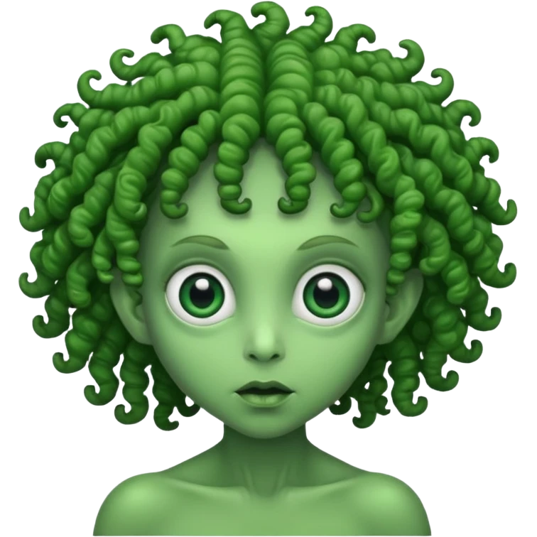 curly hair alien emoji