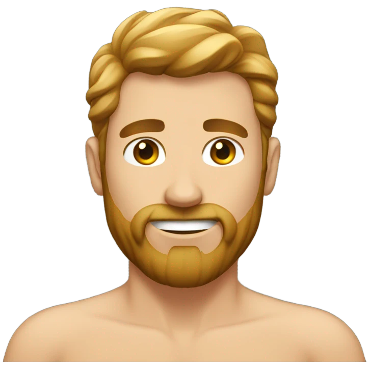 White male with hairy chest  emoji