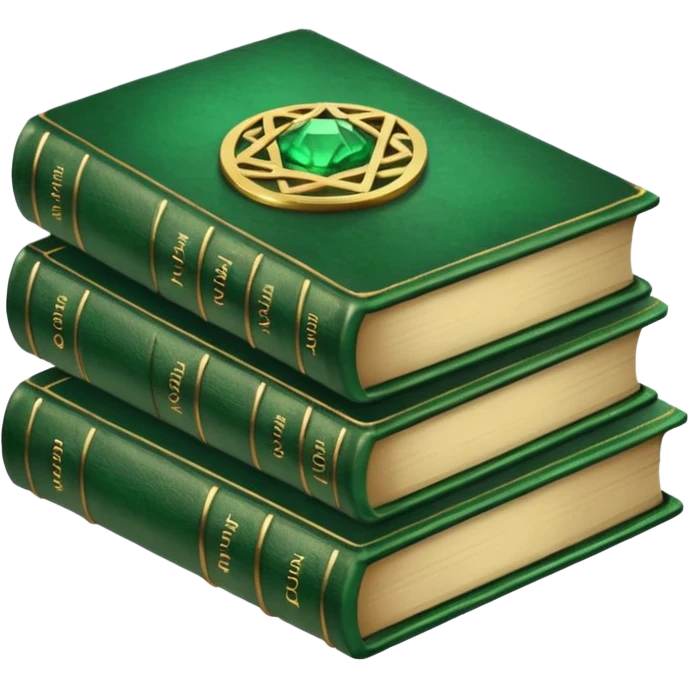 pile of magic spell books emerald emoji