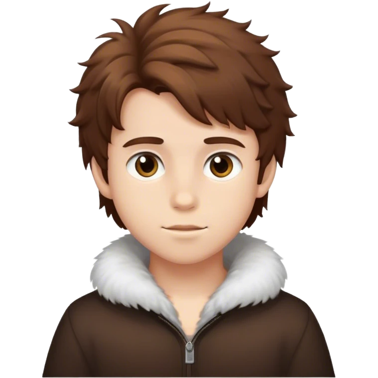Boy with fluffy brown hair emoji