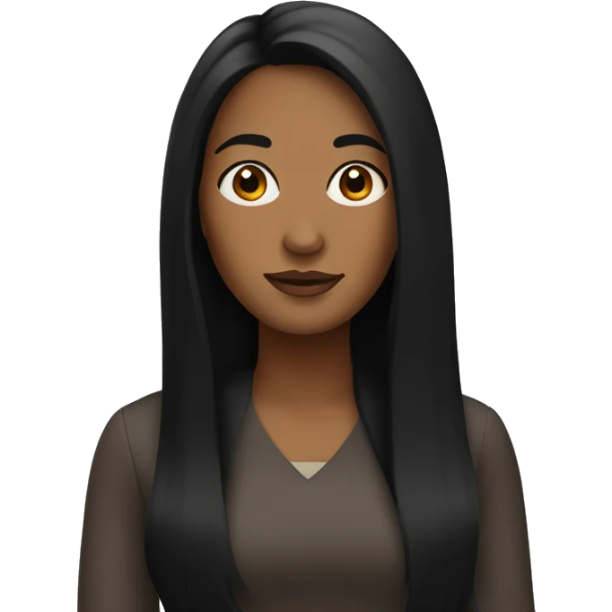 brown woman with long black hair emoji