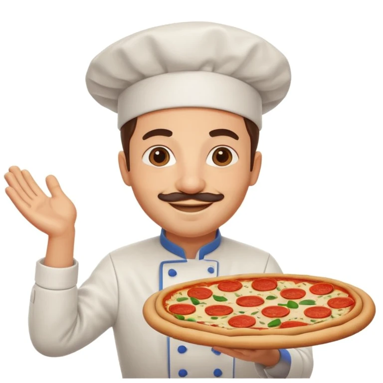 smiling Italian chef spinning pizza dough emoji