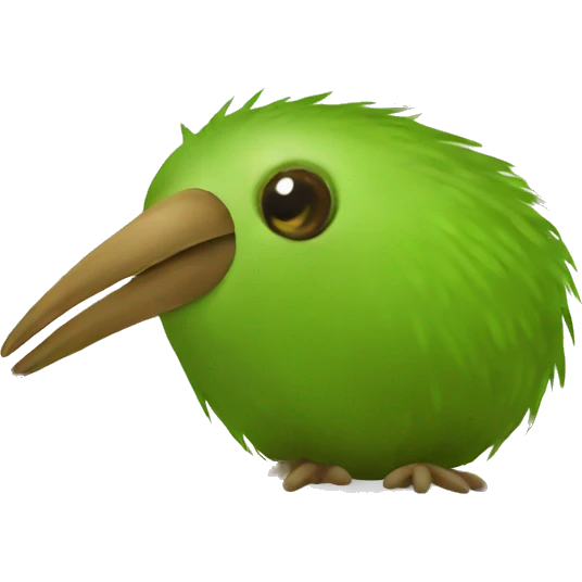 kiwi bird in the shape of a kiwi fruit emoji