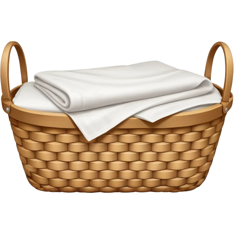 a wicker basket with white bedsheets emoji