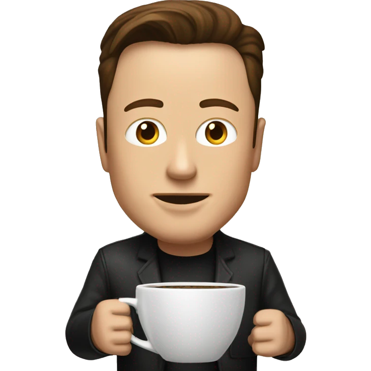 elon musk frining coffeee emoji